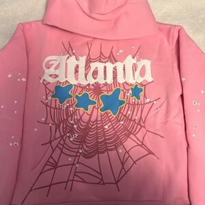 brand new pink atlanta sp5der hoodie size small